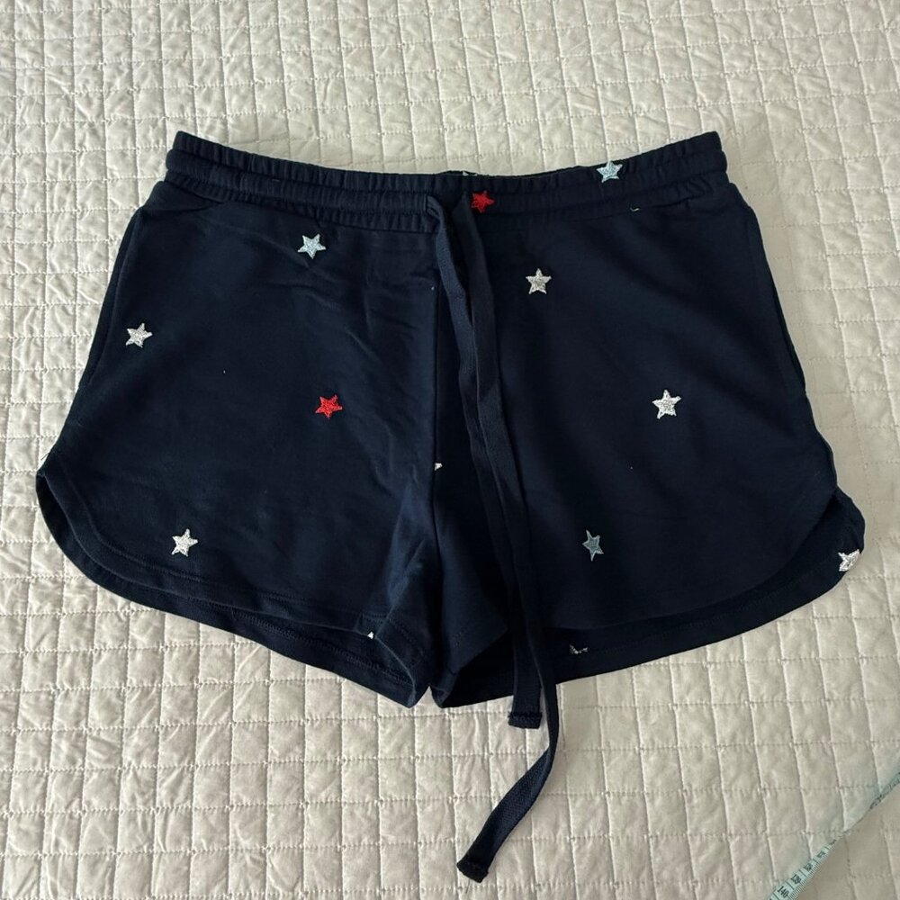 Trixxi Navy Star Print Cropped Sweatshirt & Drawstring Shorts Set M - Picture 2 of 11